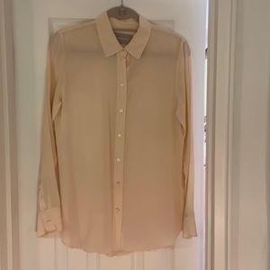 Everlane sheer light pink silk shirt Size 6